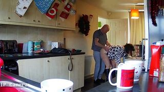 Old fart fucking a horny stepmother from behind in IP cam fuck scene here