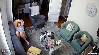 Stepdad jackhammering her pussy until she cums in this spy cam scene in HQ