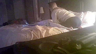 Aussie girl showing her lust as she fucks a pillow in stepfamily IP cam XXX