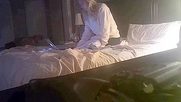 Aussie girl showing her lust as she fucks a pillow in stepfamily IP cam XXX