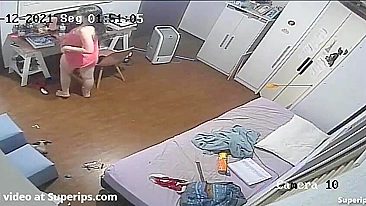 Teen from Europe showing her stepsister slit while teasing bro through spycam