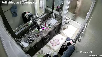 Morning stepsister tease from a girl that does not know her bro spies on her