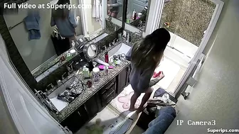 Morning stepsister tease from a girl that does not know her bro spies on her