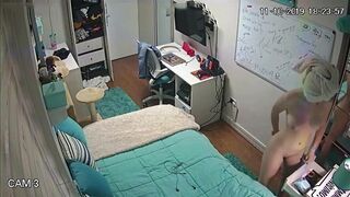 Submsisive teen stepdaughter shows her firm ass in a spy cam porn movie