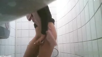 European stepsister looks hot while pissing in front of the camera in spycam XXX