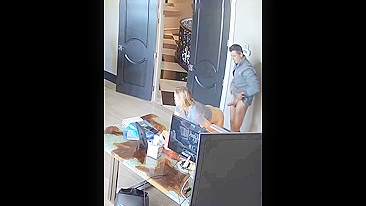 Dude uses his cock to fuck his stepdaughter while he is at work and horny