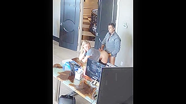 Dude uses his cock to fuck his stepdaughter while he is at work and horny