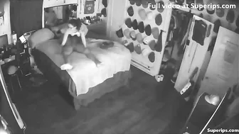 Interracial spy cam footage showing big ass brunette that prefers stepbro's BBC