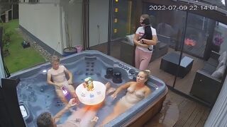 Raw and sexy German hidden cam footage from the backyard from a nudist company