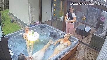 Raw and sexy German hidden cam footage from the backyard from a nudist company