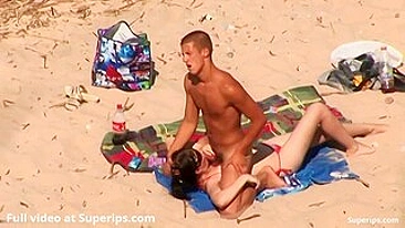 Nudist couple enjoying hidden cam fucking with a nice outdoor blowjob in HD