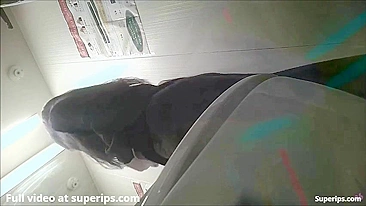 Asian spy cam footage showing a good looking girl in a truly sexy skirt