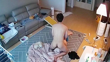 Stepfam fuck movie showing spy cam footage of doggystyle pleasure in HD