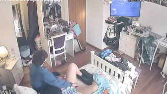 Great bedroom bang scene showing hidden cam couple that really enjoys HARD sex