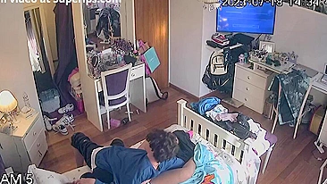 Great bedroom bang scene showing hidden cam couple that really enjoys HARD sex
