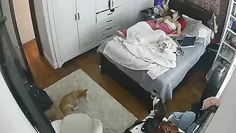 Adorable teenage babe shows her hot body in a spy cam scene with teasing