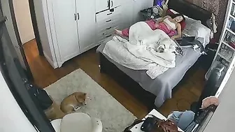 Adorable teenage babe shows her hot body in a spy cam scene with teasing