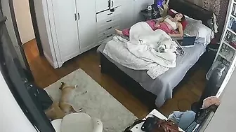 Adorable teenage babe shows her hot body in a spy cam scene with teasing