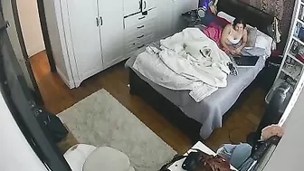 Adorable teenage babe shows her hot body in a spy cam scene with teasing