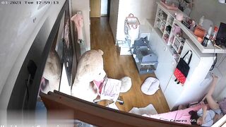 Awesome solo masturbation experience showing spy cam footage of stepsister