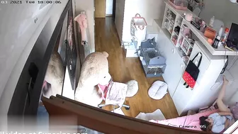 Awesome solo masturbation experience showing spy cam footage of stepsister