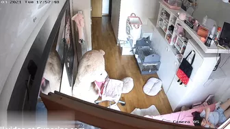 Awesome solo masturbation experience showing spy cam footage of stepsister