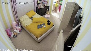 Spy camera teasing from stepsister and her close friend as they change