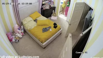 Spy camera teasing from stepsister and her close friend as they change