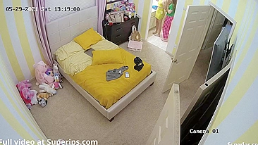 Spy camera teasing from stepsister and her close friend as they change