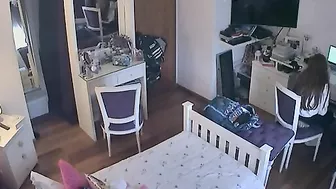 Stepsister shows her hot body in an IP cam XXX video with lots of teasing