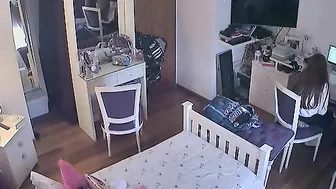 Stepsister shows her hot body in an IP cam XXX video with lots of teasing