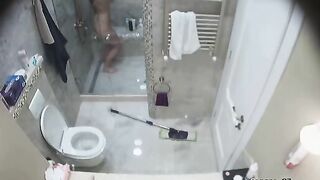 IP cam session showing a sexy stepsister showering before getting FUCKED