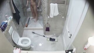 IP cam session showing a sexy stepsister showering before getting FUCKED