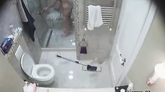 IP cam session showing a sexy stepsister showering before getting FUCKED