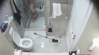 IP cam session showing a sexy stepsister showering before getting FUCKED