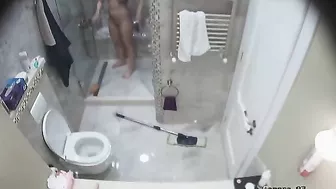 IP cam session showing a sexy stepsister showering before getting FUCKED