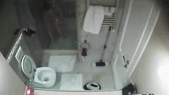 White hottie with a tight body shows off as her stepbrother spies thru that cam