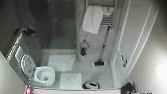 White hottie with a tight body shows off as her stepbrother spies thru that cam