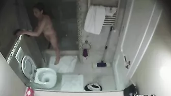 White hottie with a tight body shows off as her stepbrother spies thru that cam