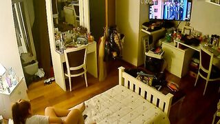 Canadian stepdaughter prepping for hardcore action in free IP cam XXX here