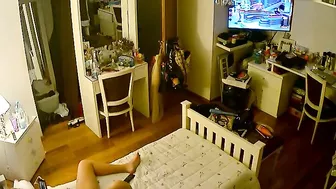 Canadian stepdaughter prepping for hardcore action in free IP cam XXX here