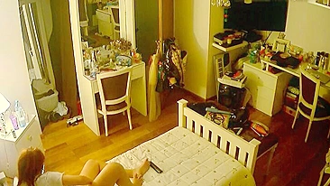 Canadian stepdaughter prepping for hardcore action in free IP cam XXX here