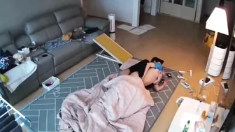 Asian spy cam footage showing whore that is willing to fuck her stepbrother