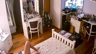 Awesome masturbation spy cam scene showing a leggy stepsister who wants to cum
