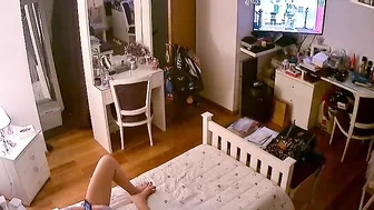 Awesome masturbation spy cam scene showing a leggy stepsister who wants to cum