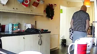 Old mom fucks dad as son peeks and spies from afar thru the camera