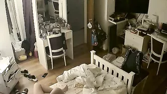 Redheaded hottie featured in IP cam porn movie with lots of kinky teasing