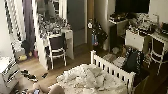 Redheaded hottie featured in IP cam porn movie with lots of kinky teasing