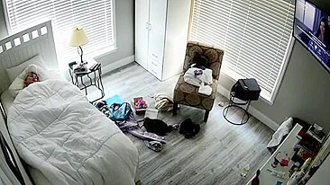 Interesting stepmom solo masturbation scene showcased  thru IP cam in HQ