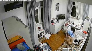 French stepdaughter with a hot hairy pussy shows her firm ass and then some